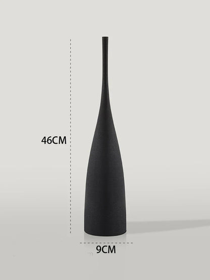 Royallure Minimalist Keramiska Vaser - Svart & Vit Konst Par | Veska Svart 46cm