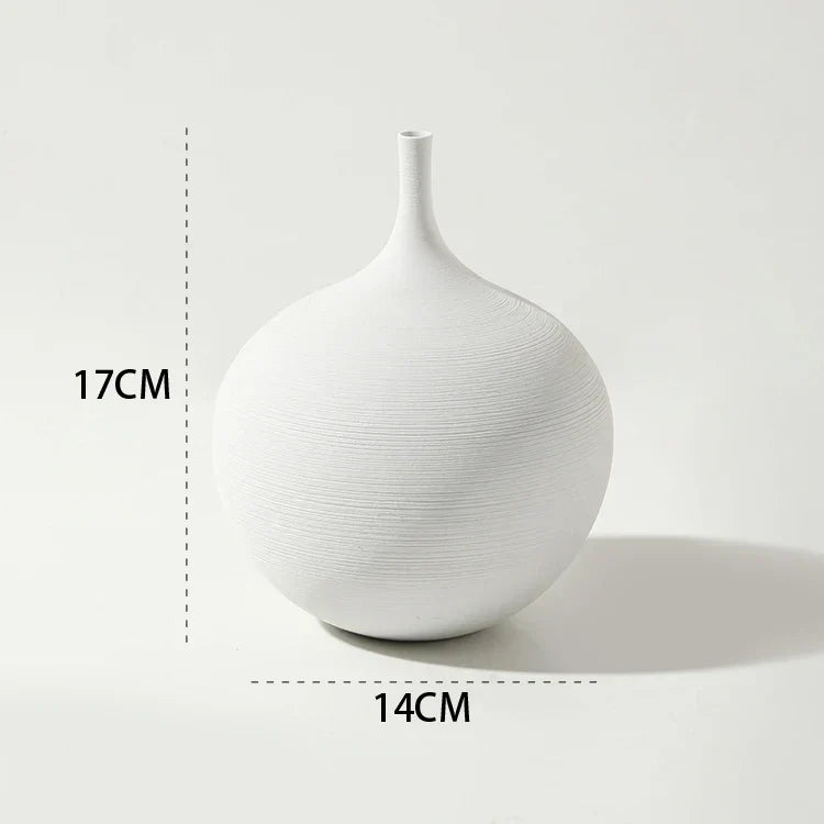 Royallure Minimalist Keramiska Vaser - Svart & Vit Konst Par | Veska Vit 17cm