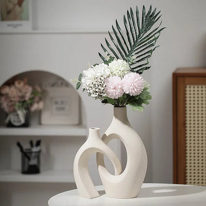 Royallure Minimalistiska Moderna Vaser Par - Elegant Keramisk Dekoration | Veska