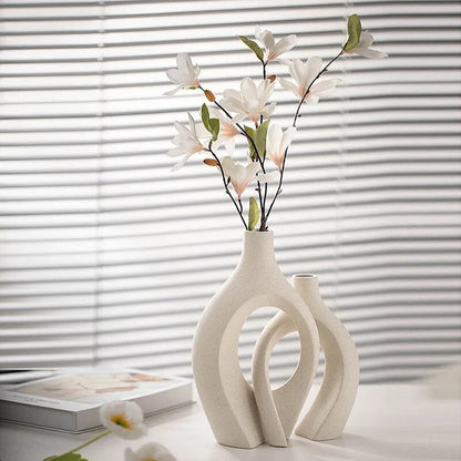 Royallure Minimalistiska Moderna Vaser Par - Elegant Keramisk Dekoration | Veska