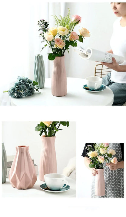 Royelux Diamond PlastVeskaommvaser - Modern Imitation Keramik Kruka | Veska
