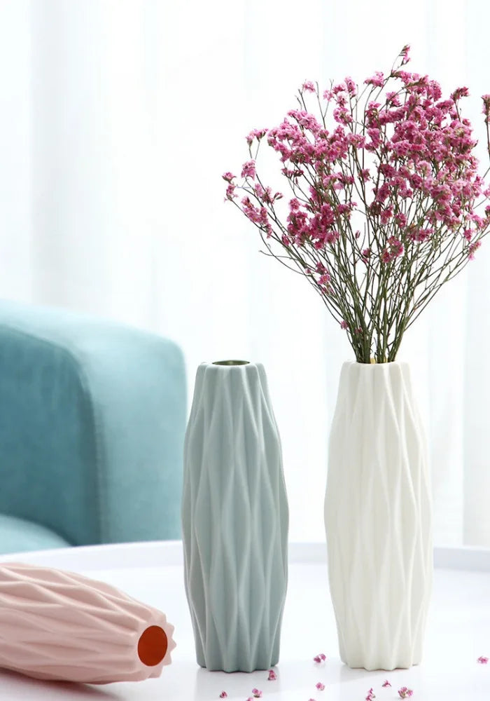 Royelux Diamond PlastVeskaommvaser - Modern Imitation Keramik Kruka | Veska