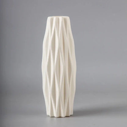 Royelux Diamond PlastVeskaommvaser - Modern Imitation Keramik Kruka | Veska Vit