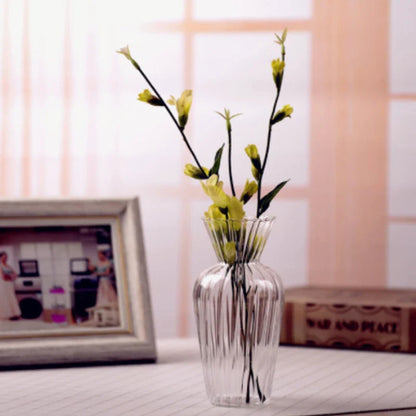 Royelux Glas Hydroponisk Vask - Elegant randig vask för Veskaomsterarrangemang | Veska
