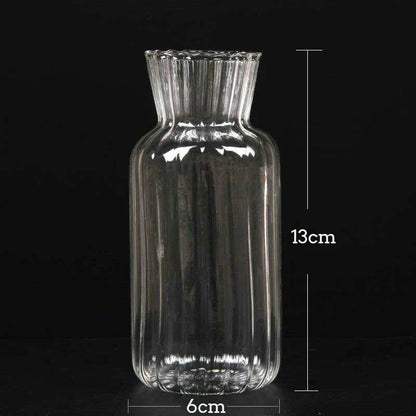 Royelux Glas Hydroponisk Vask - Elegant randig vask för Veskaomsterarrangemang | Veska
