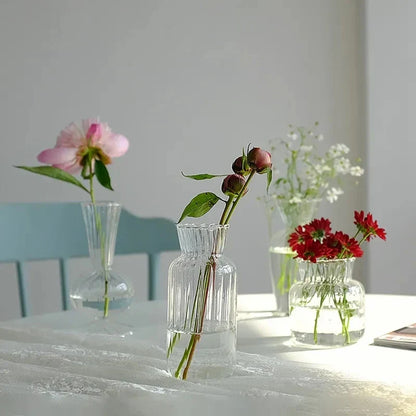 Royelux Glas Hydroponisk Vask - Elegant randig vask för Veskaomsterarrangemang | Veska