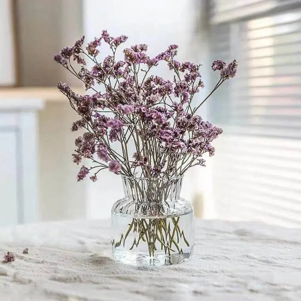 Royelux Glas Hydroponisk Vask - Elegant randig vask för Veskaomsterarrangemang | Veska