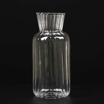 Royelux Glas Hydroponisk Vask - Elegant randig vask för Veskaomsterarrangemang | Veska G2065B