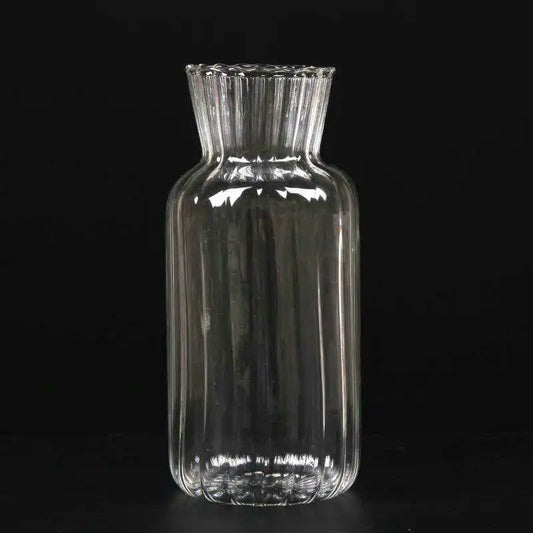 Royelux Glas Hydroponisk Vask - Elegant randig vask för Veskaomsterarrangemang | Veska G2065B