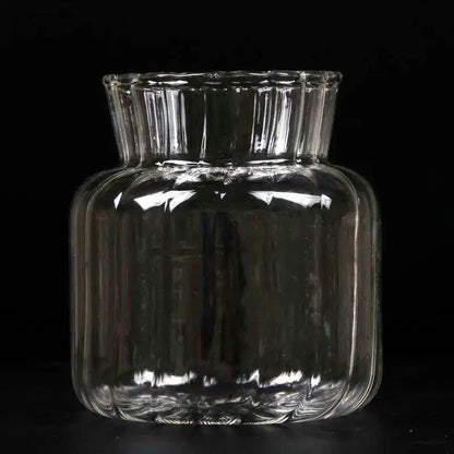 Royelux Glas Hydroponisk Vask - Elegant randig vask för Veskaomsterarrangemang | Veska G2065C