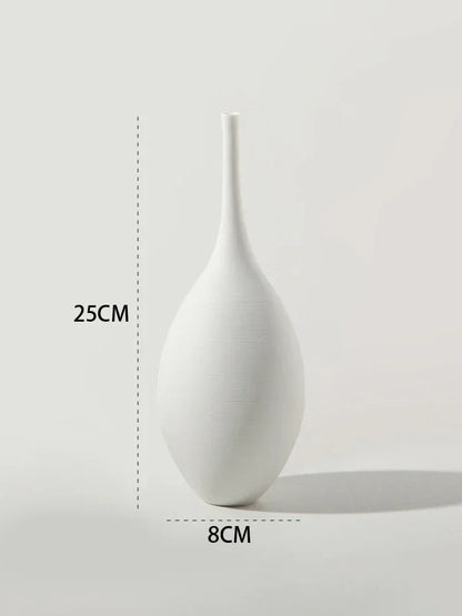 Royelux Minimalist Zen Keramisk Vas Svart-vit Harmoni | Veska Vit 25 cm