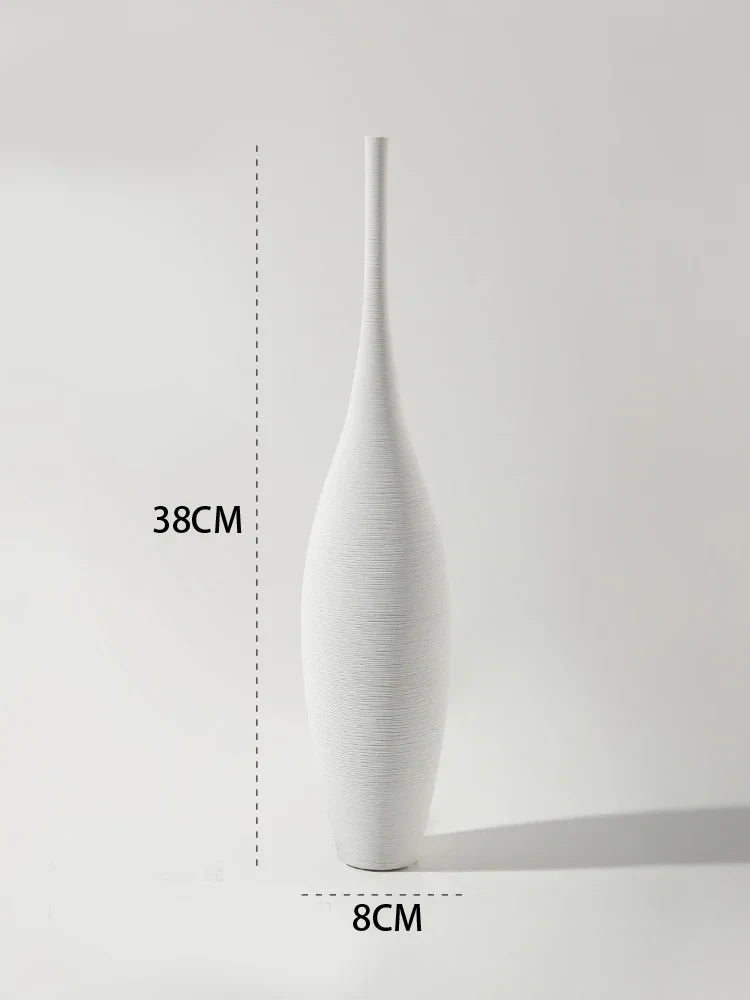 Royelux Minimalist Zen Keramisk Vas Svart-vit Harmoni | Veska Vit 38 cm