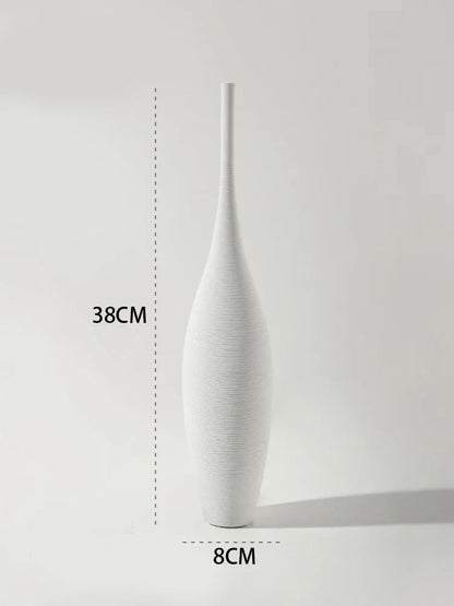 Royelux Minimalist Zen Keramisk Vas Svart-vit Harmoni | Veska Vit 38 cm
