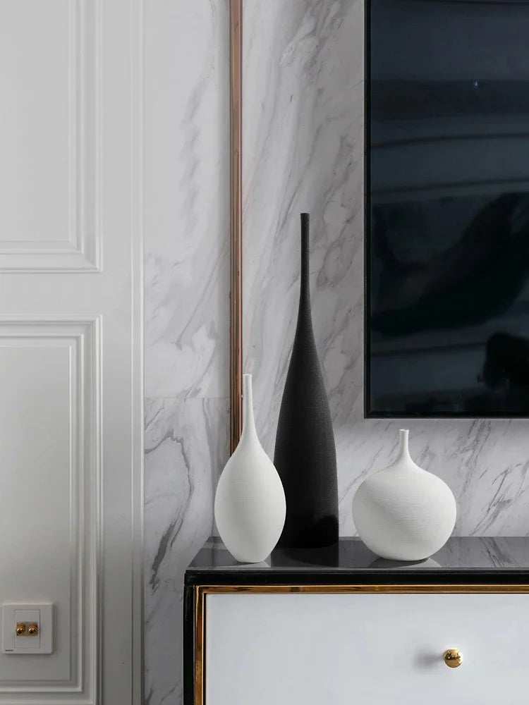 Royelux Minimalist Zen Keramisk Vas Svart-vit Harmoni | Veska