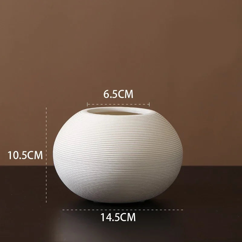 Royelux Minimalist Zen Keramisk Vas Svart-vit Harmoni | Veska Vit B