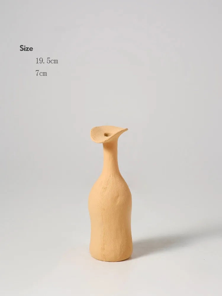 Royelux Morandi Färg Nordisk Vas tidlös elegans i keramikart | Veska Aprikos 19.5x7cm