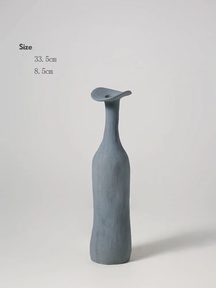 Royelux Morandi Färg Nordisk Vas tidlös elegans i keramikart | Veska Cyan 33.5x8.5cm