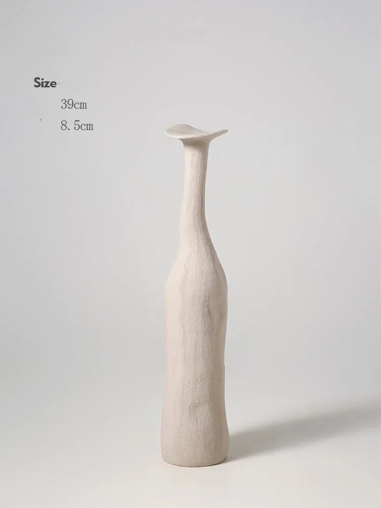 Royelux Morandi Färg Nordisk Vas tidlös elegans i keramikart | Veska vit 39x8.5cm