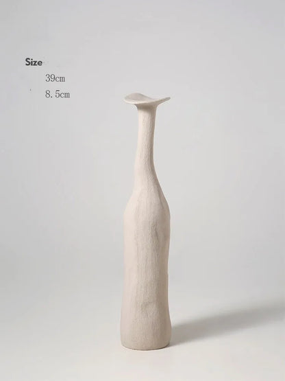 Royelux Morandi Färg Nordisk Vas tidlös elegans i keramikart | Veska vit 39x8.5cm