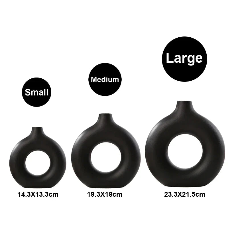 Royelux Nordic Hollow Ceramic Vase - Nutida Dekorativ Mästerverk | Veska