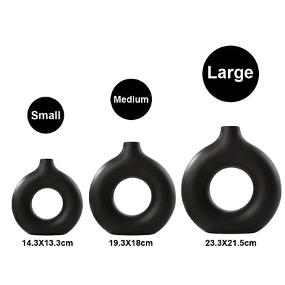 Royelux Nordic Hollow Ceramic Vase - Nutida Dekorativ Mästerverk | Veska