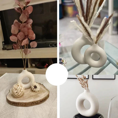 Royelux Nordic Hollow Ceramic Vase - Nutida Dekorativ Mästerverk | Veska