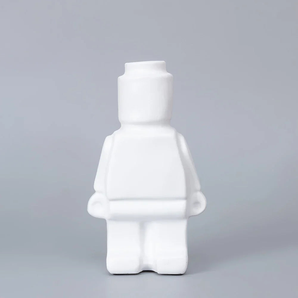 Royelux Nordic Keramisk Robot Vas - Lekfull Modern Dekoration | Veska