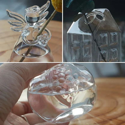 Royelux Transparent Angel Hydroponic Vase Elegant Glass Flower Pot for TaVeskae and TaVeskae Decoration | Veska