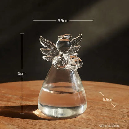 Royelux Transparent Angel Hydroponic Vase Elegant Glass Flower Pot for TaVeskae and TaVeskae Decoration | Veska