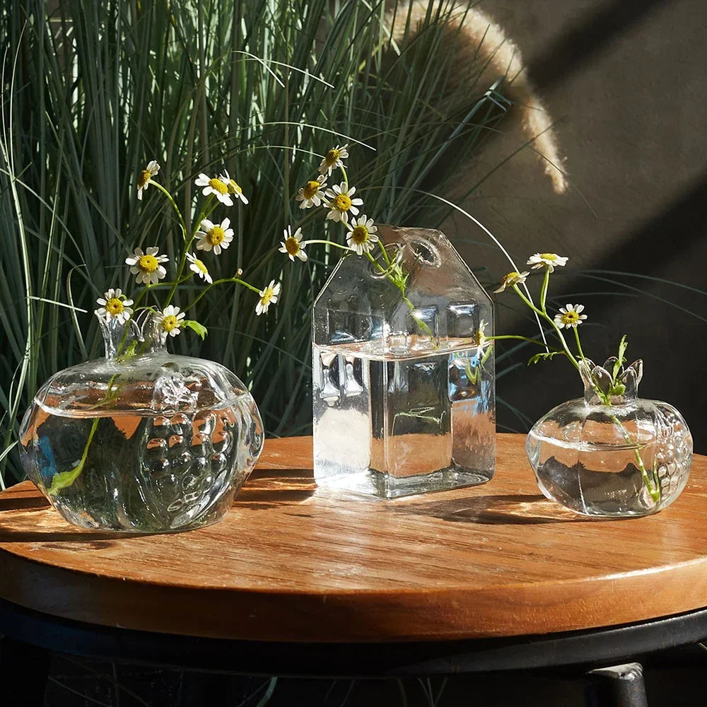 Royelux Transparent Angel Hydroponic Vase Elegant Glass Flower Pot for TaVeskae and TaVeskae Decoration | Veska