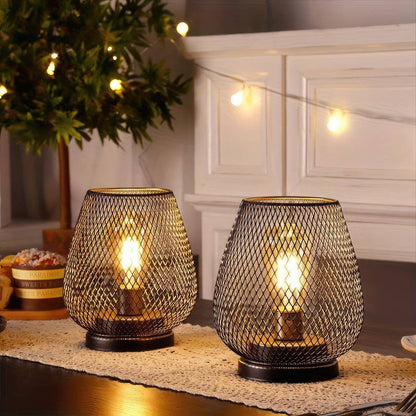 RusticMesh Bordslampa Set – Industriell Stil och Atmosfärisk Belysning | Veska