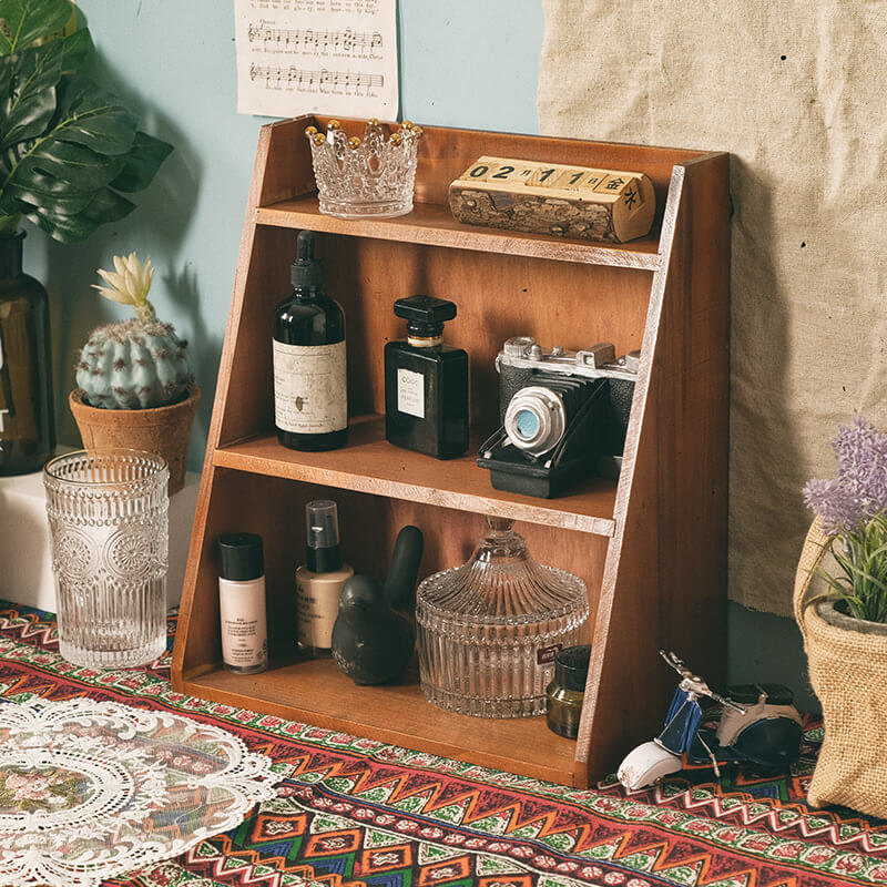 Rustik 3-nivå hylla Klassisk design för nostalgisk stil | Veska