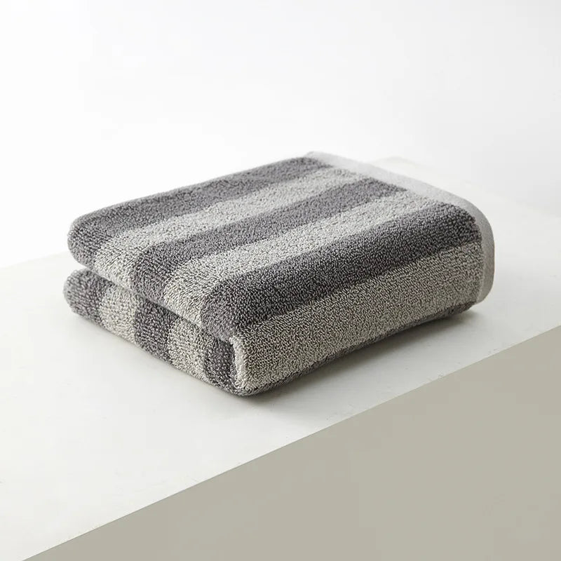 Rutiga Bomullshanddukar | Veska Randig Grå 34x75cm