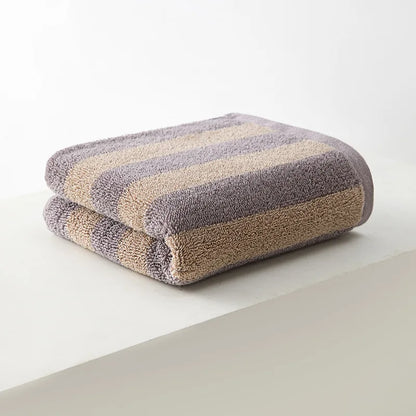 Rutiga Bomullshanddukar | Veska Randig Lila 34x75cm