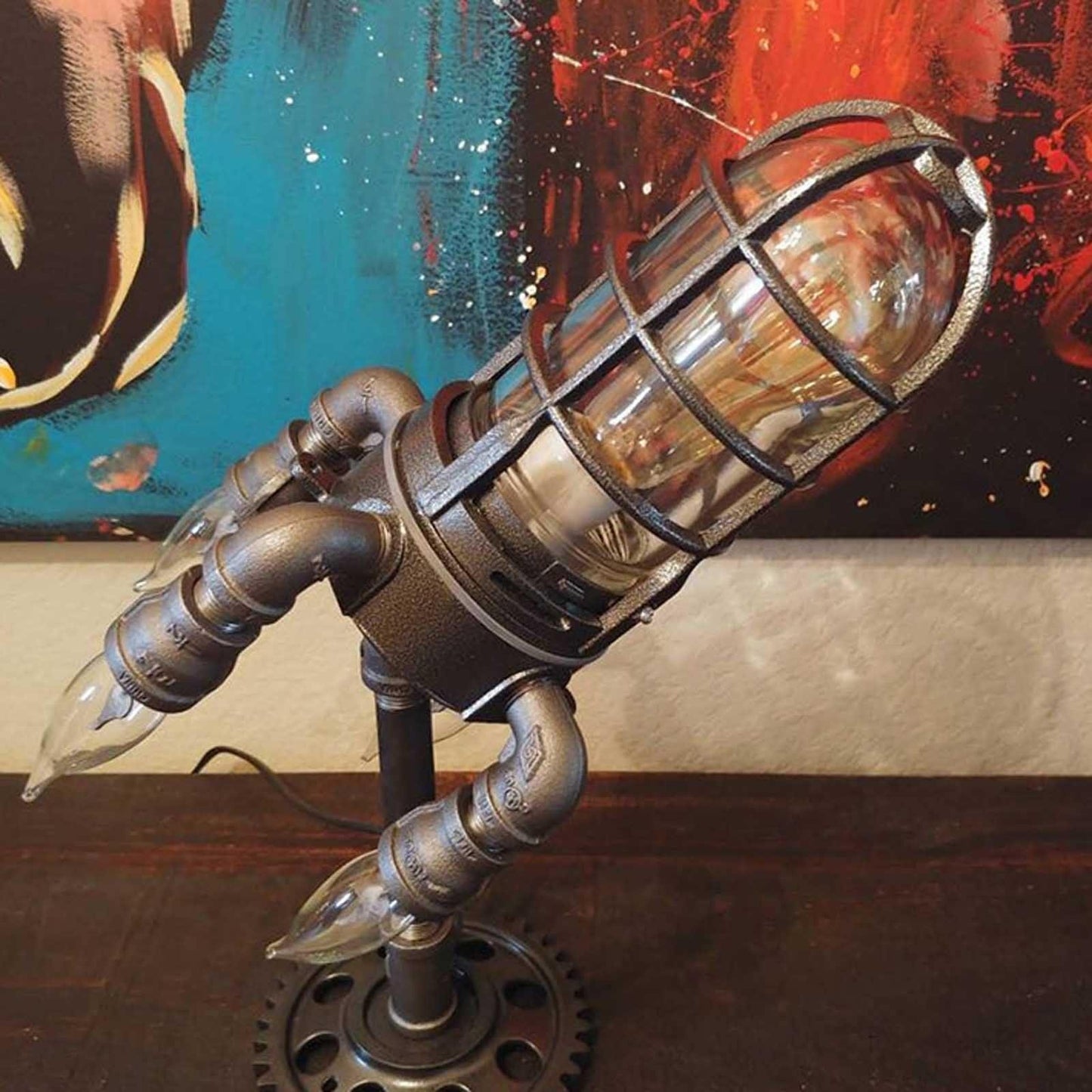 Rymdskepp Industrivintage Lampa | Veska Beige