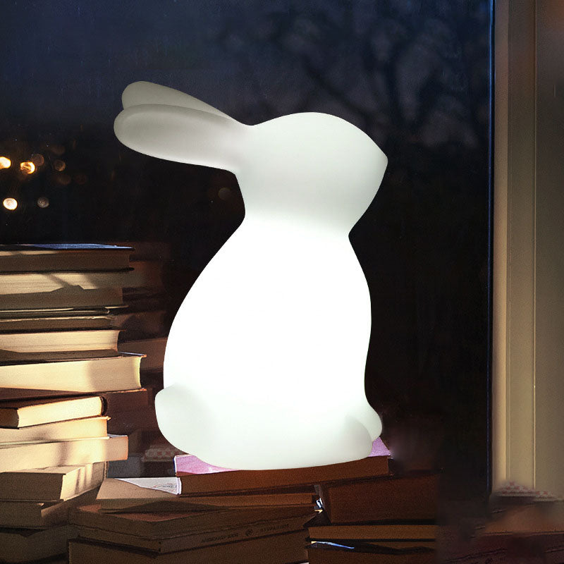 Samtida kreativ kanin PE LED bordslampa för sovrummet | Veska
