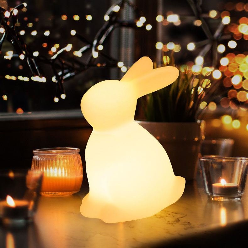 Samtida kreativ kanin PE LED bordslampa för sovrummet | Veska