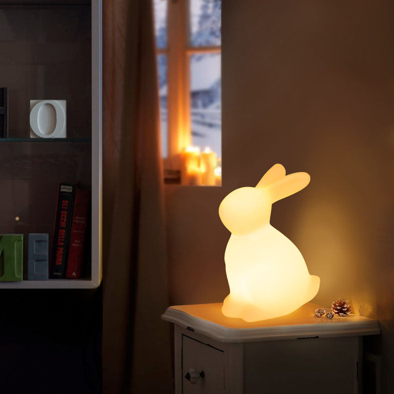 Samtida kreativ kanin PE LED bordslampa för sovrummet | Veska