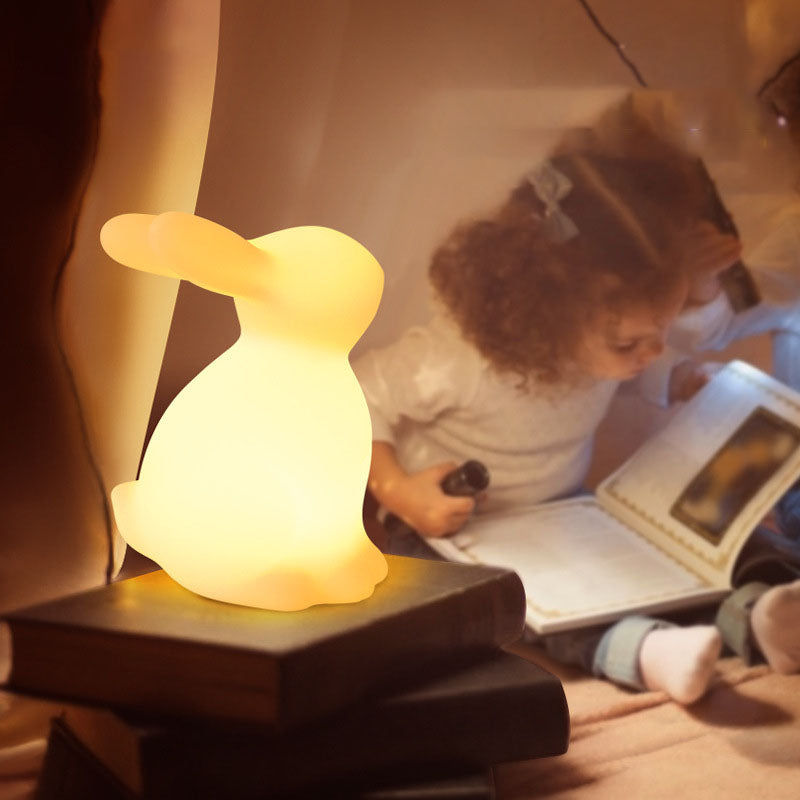 Samtida kreativ kanin PE LED bordslampa för sovrummet | Veska