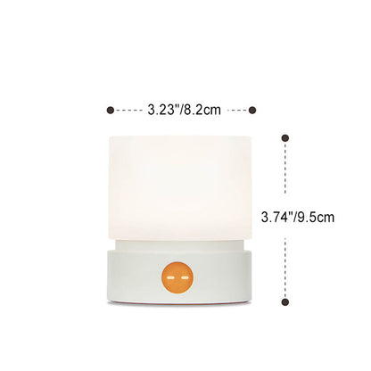 Samtida nordisk timer uppladdningsbar ABS HIPS silikon cylinder LED bordslampa nattlampa för nattygsbord | Veska