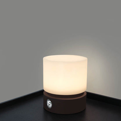 Samtida nordisk timer uppladdningsbar ABS HIPS silikon cylinder LED bordslampa nattlampa för nattygsbord | Veska