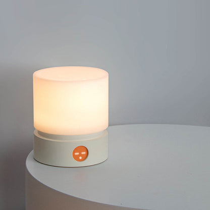 Samtida nordisk timer uppladdningsbar ABS HIPS silikon cylinder LED bordslampa nattlampa för nattygsbord | Veska Vit Oändligt dimbar 5V