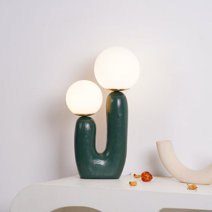 Samtida stil bordslampa med naturlig accent | Veska Grön