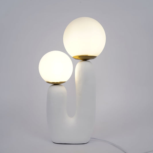 Samtida stil bordslampa med naturlig accent | Veska Vit
