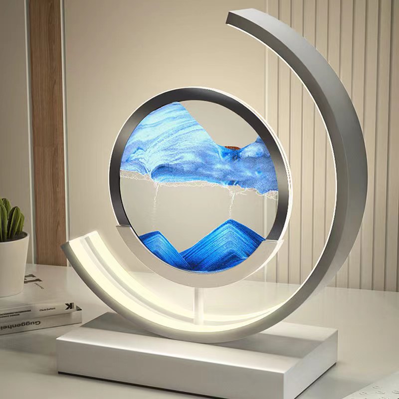 Sandbordslampa | Avkopplande sandlandskap design | Perfekt för heminredning och avslappningsutrymmen | Veska