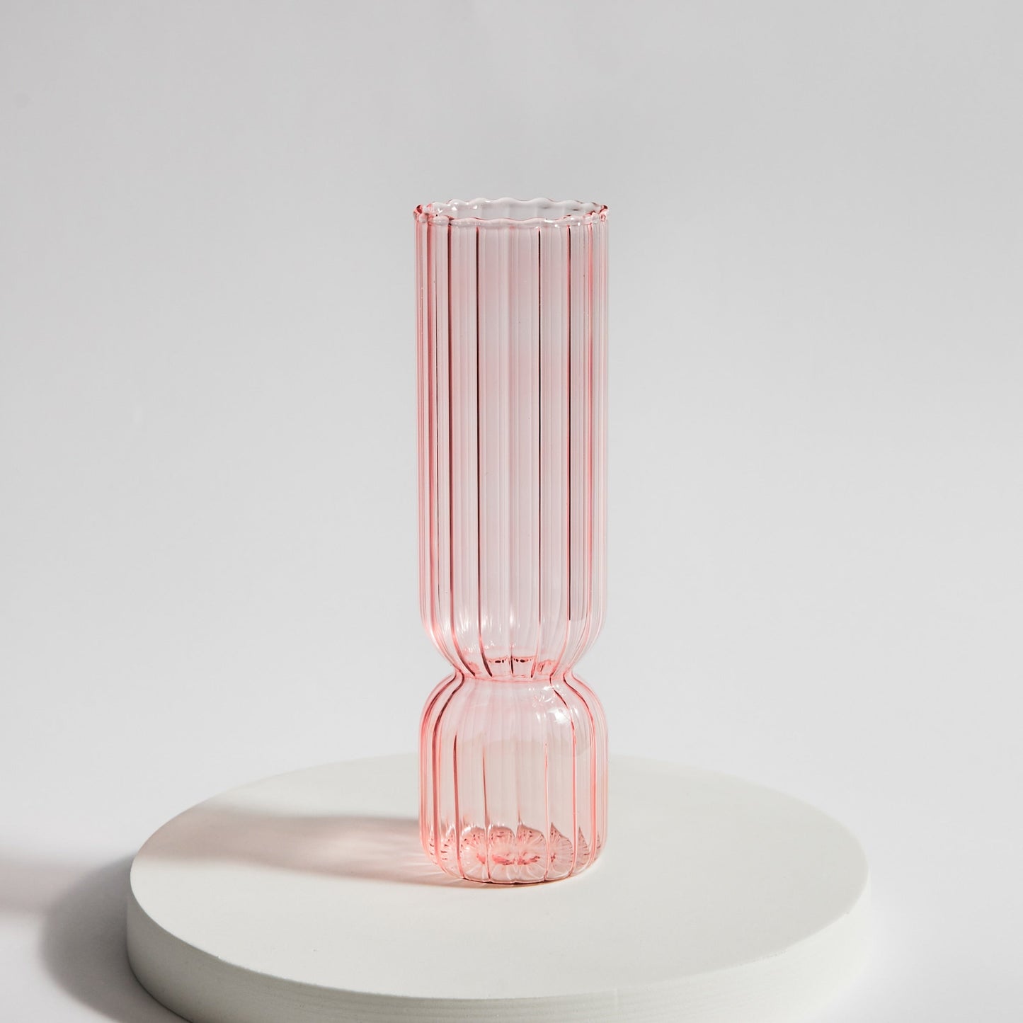 Scallop Cylinder Glass Vase | Veska Rosa
