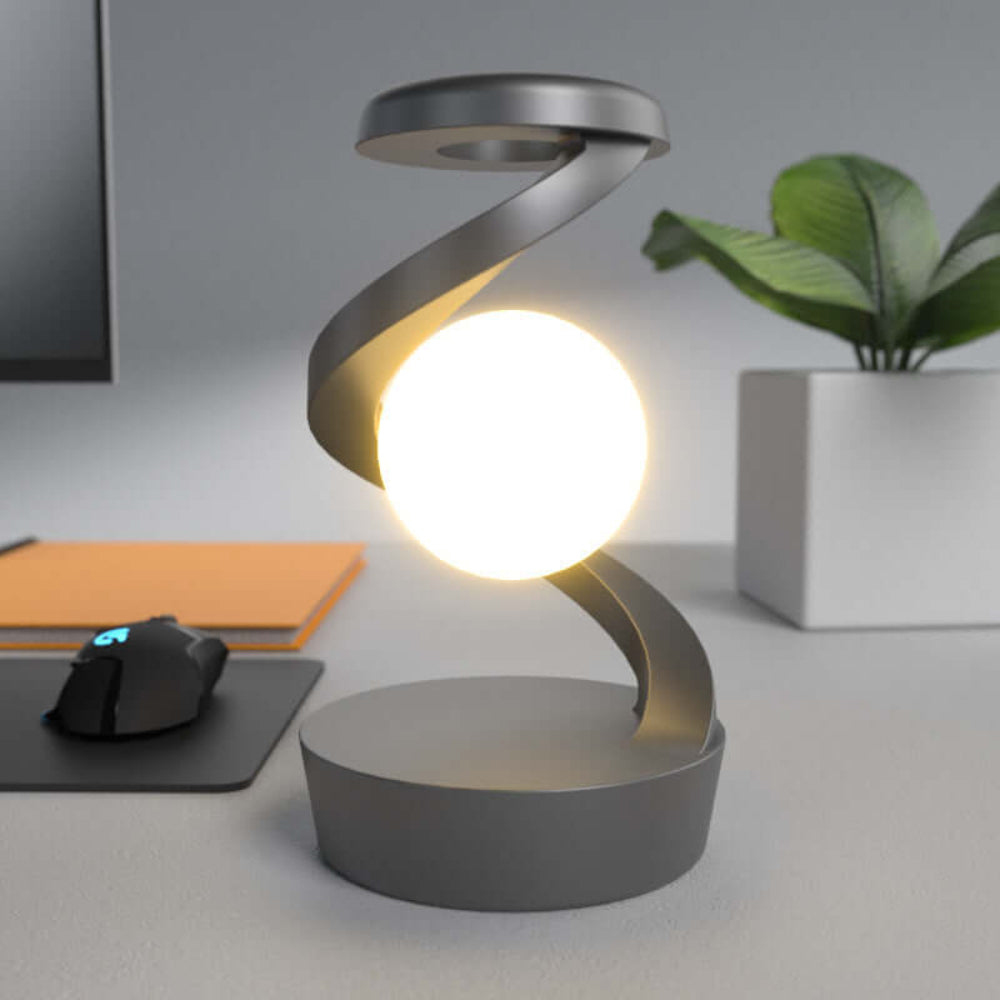 SenseGlow – Modern Trådlös LED Bordslampa | Minimalistisk & Bärbar Belysning | Veska Grå