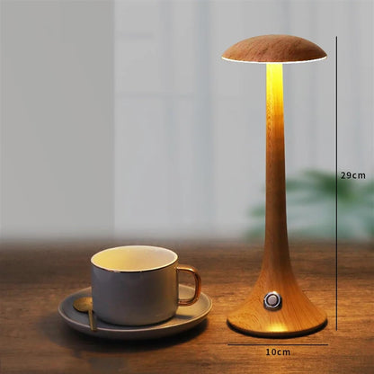 Sharina Svamp Lampa - Kreativ Bordslampa för Atmosfär Veska 1 Ljus trä