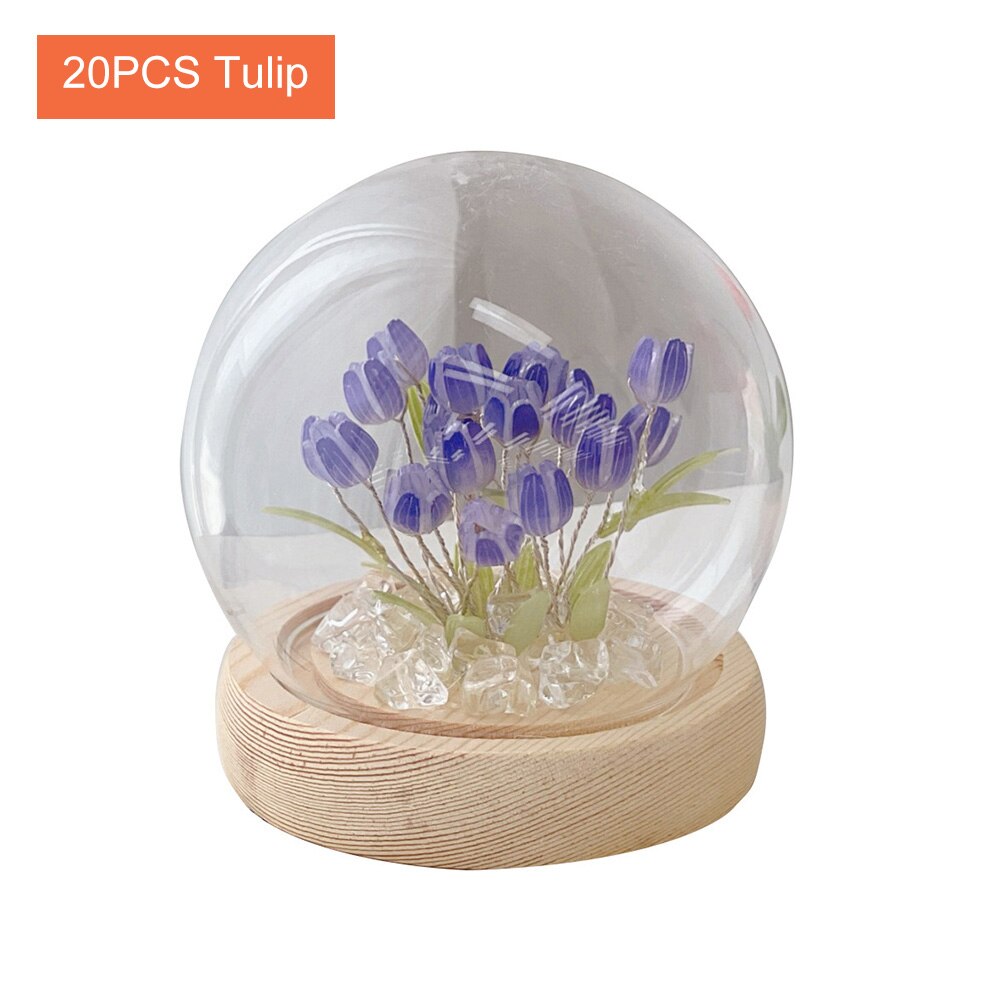 Shiny Tulip Handgjord Nattlampa | Veska lila