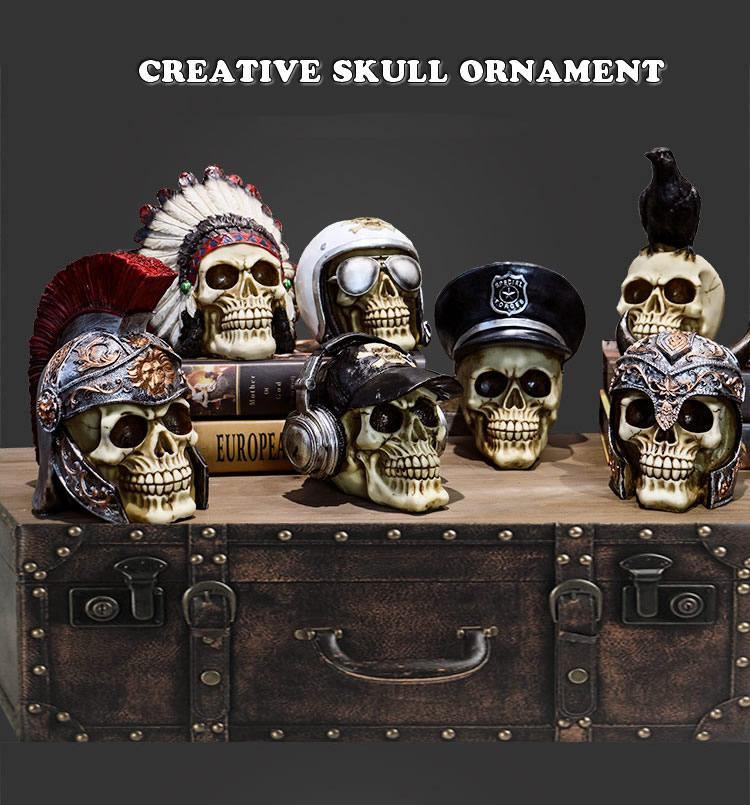 Skalle Resin Skelettarmé Figurin Halloween Dekoration | Veska